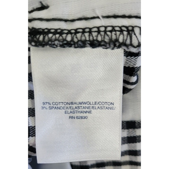 Lands End Mid Rise Slim Leg Pants Womens Size 6P Black White Check Ankle Stretch - Picture 5 of 5